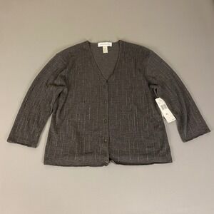 Vintage Jones‎ New York Cardigan Sweater Women's XL Metallic Sparkle Knit NWT